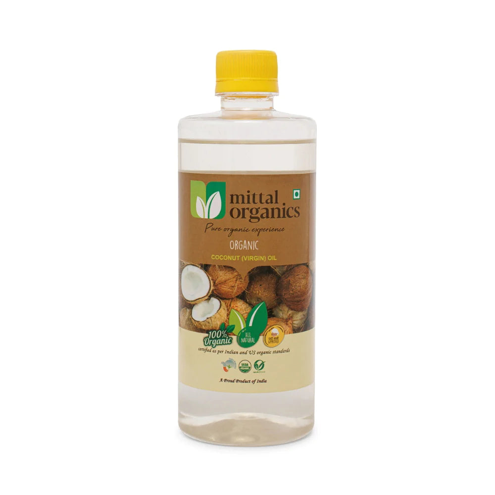Organic Coconut Virgin Oil (Naariyal) (नारियल तेल (वर्जिन)) (1L) (Pack of 2)
