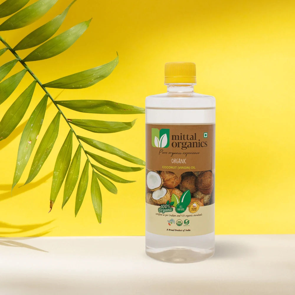 Organic Coconut Virgin Oil (Naariyal) (नारियल तेल (वर्जिन)) (1L) (Pack of 2)