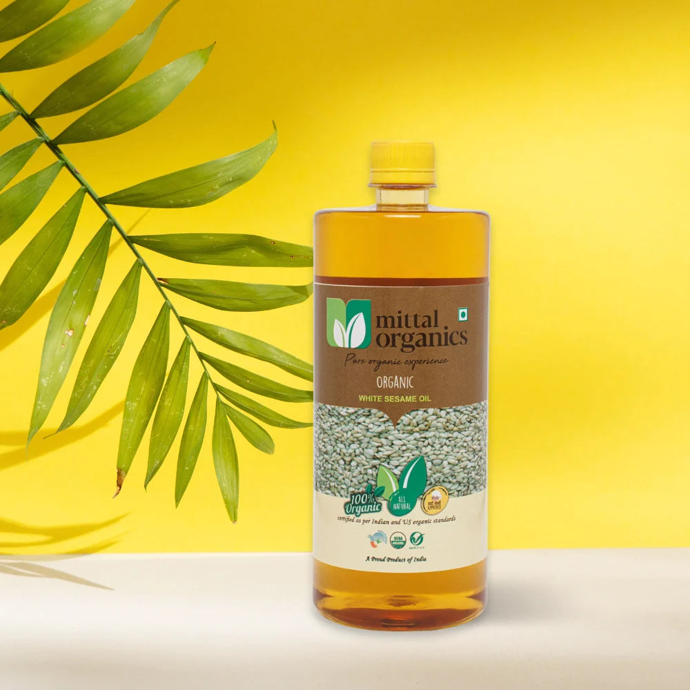 Organic White Sesame Oil (Til) (सफेद तिल तेल) (1L) (Pack of 2)