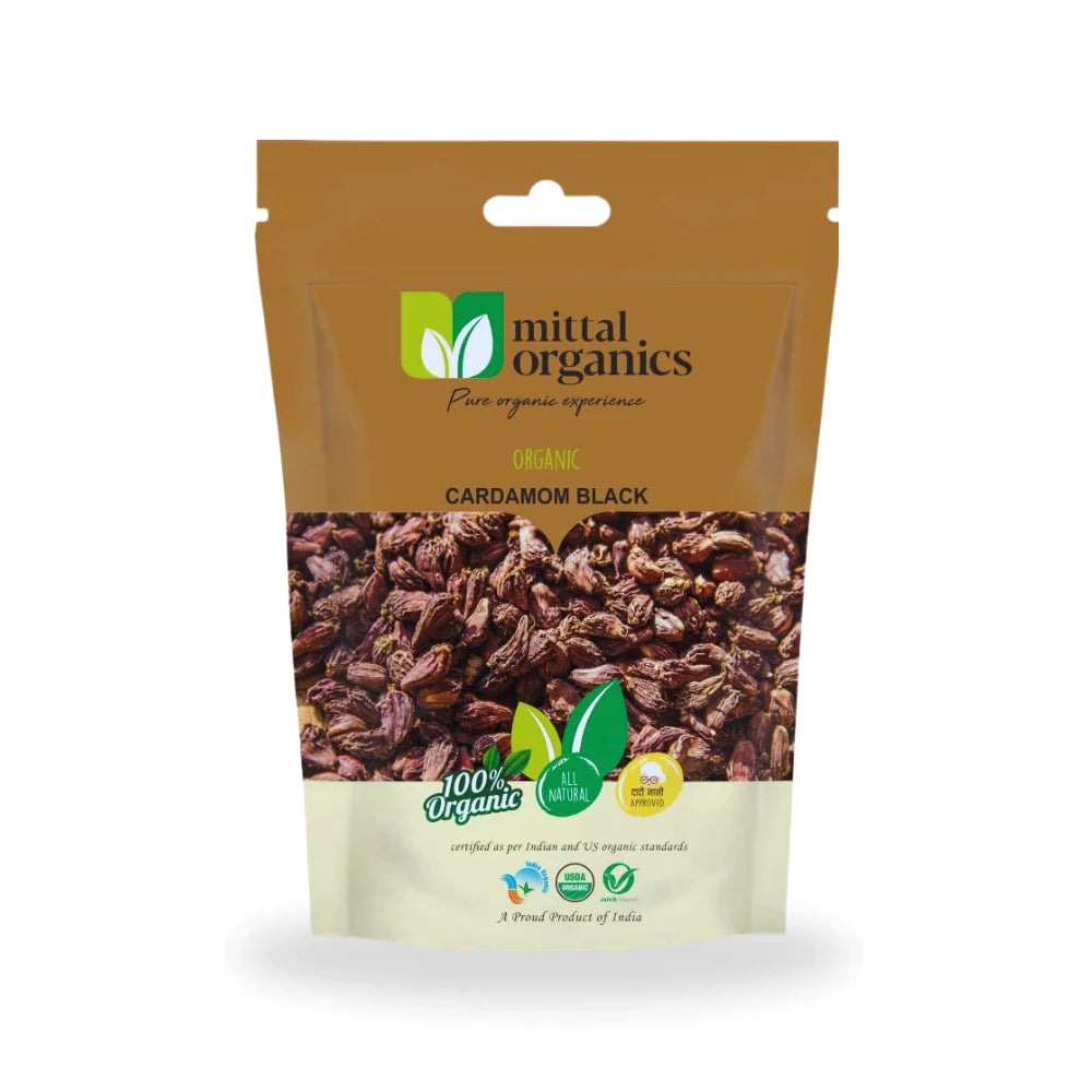 Organic Black Cardamom (Elaichi) (डोडा) (150gm) (Pack of 2)