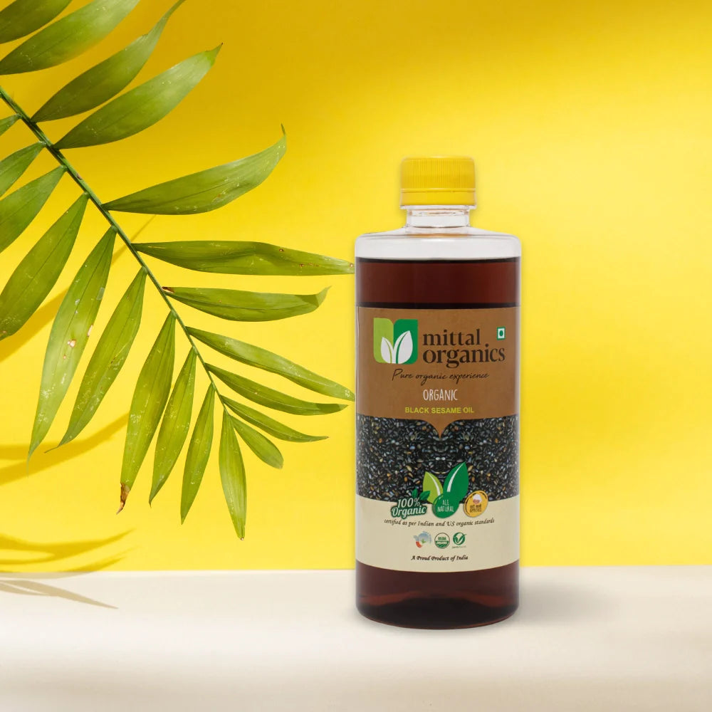 Organic Black Sesame Oil (Til) (काले तिल का तेल) (1L) (Pack of 2)