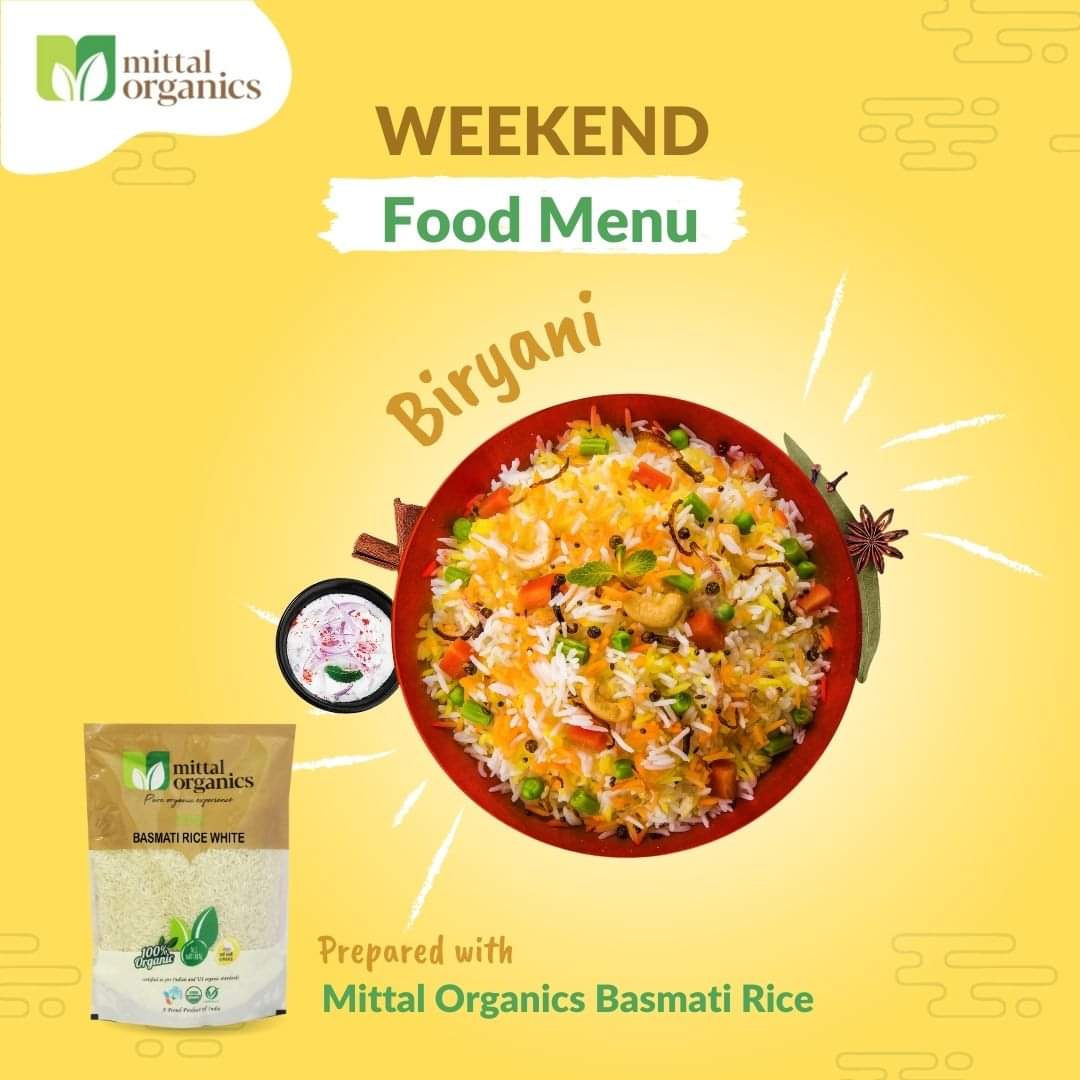 Organic Biryani Rice White (बिरयानी चावल) (850gm) (Pack of 2)