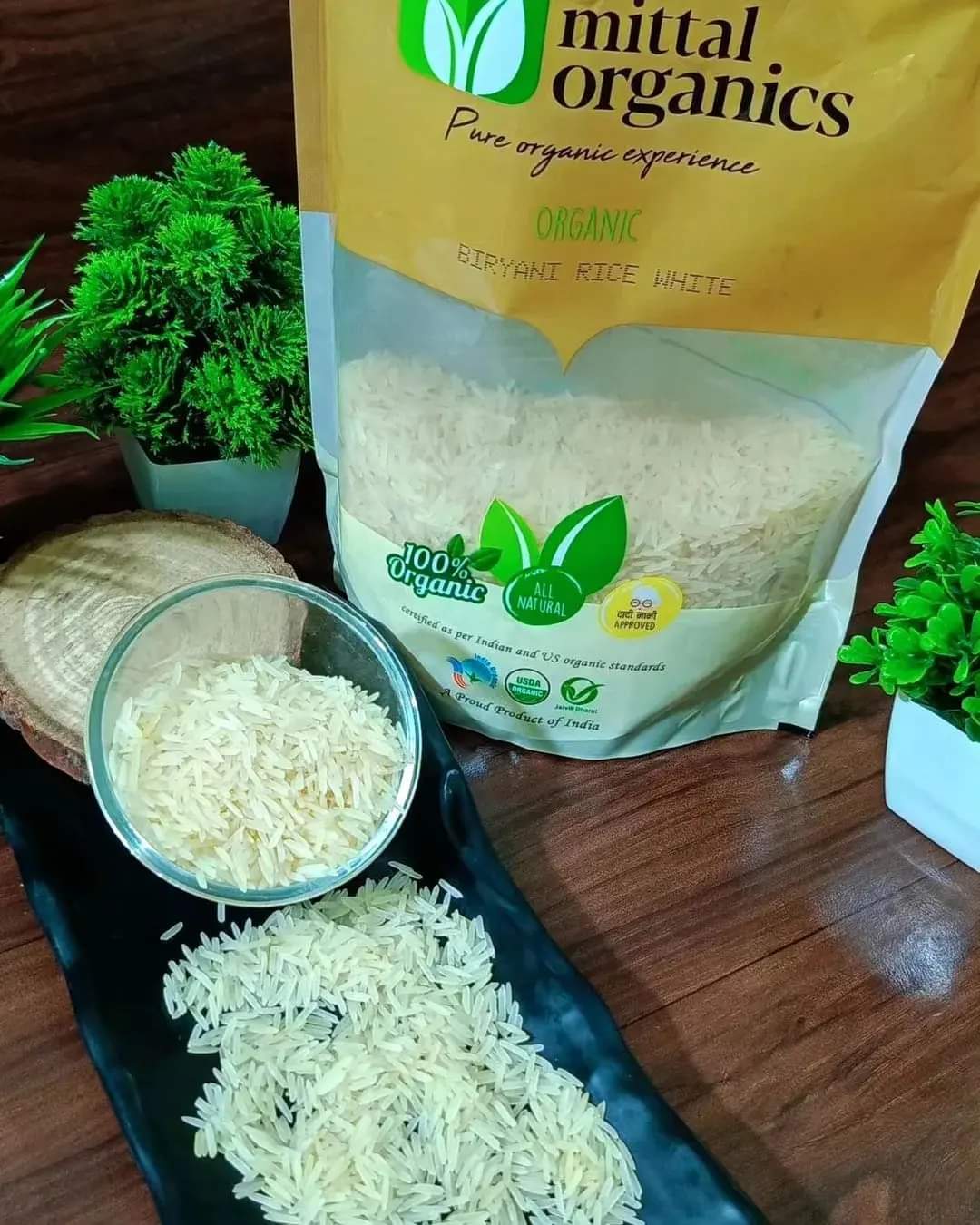 Organic Biryani Rice White (बिरयानी चावल) (850gm) (Pack of 2)