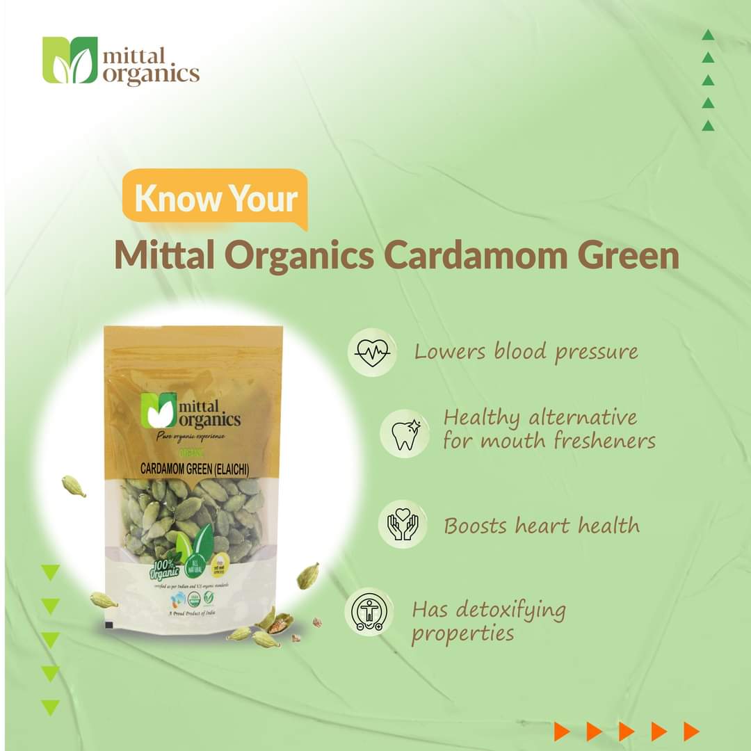 Organic Cardamom Green (Elaichi) 180gm (Pack of 2)