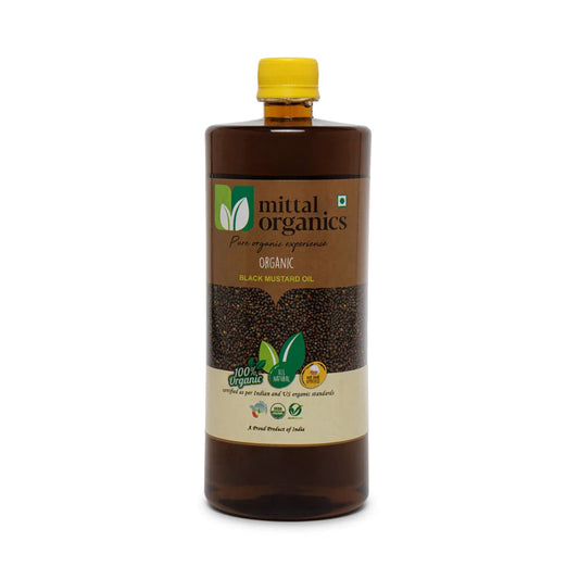 Organic Black Mustard Oil (Sarason) (काली सरसों तेल) (1L) (Pack of 2)