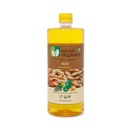 Organic Groundnut Oil (Moongaphalee) (मूँगफली का तेल) (1L) (Pack of 2)