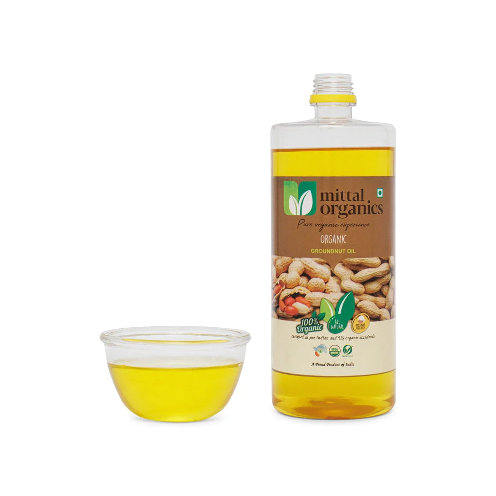 Organic Groundnut Oil (Moongaphalee) (मूँगफली का तेल) (1L) (Pack of 2)