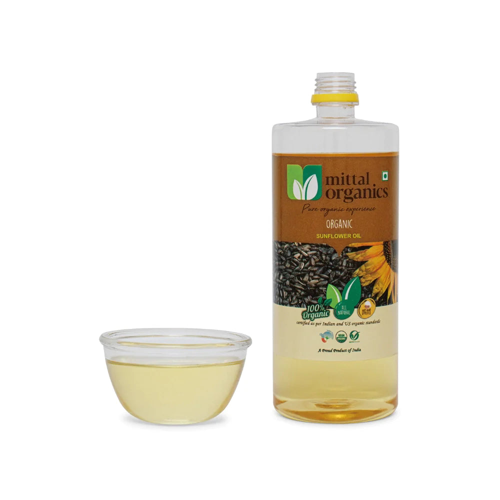 Organic Sunflower Oil (Sooraj Mukhee) (सूरजमुखी का तेल) (1L) (Pack of 2)