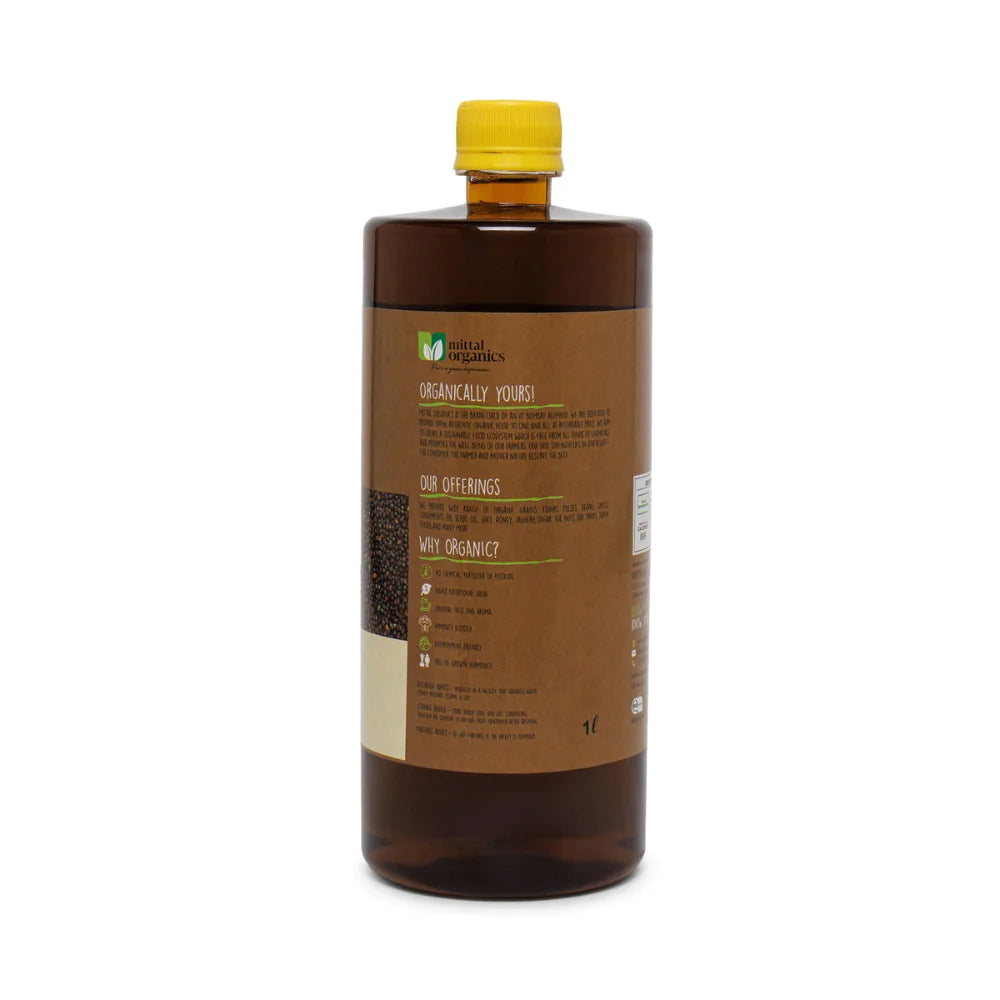 Organic Black Mustard Oil (Sarason) (काली सरसों तेल) (1L) (Pack of 2)