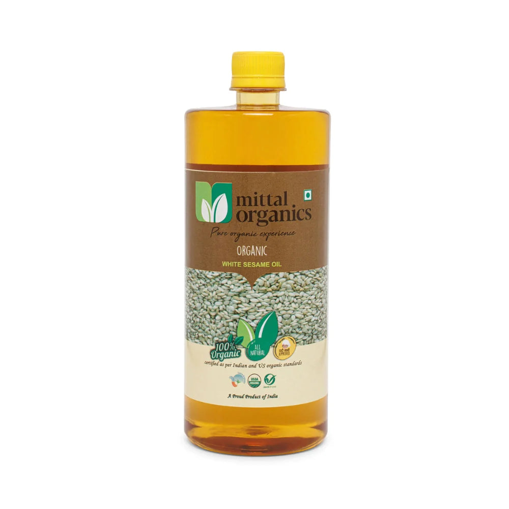 Organic White Sesame Oil (Til) (सफेद तिल तेल) (1L) (Pack of 2)