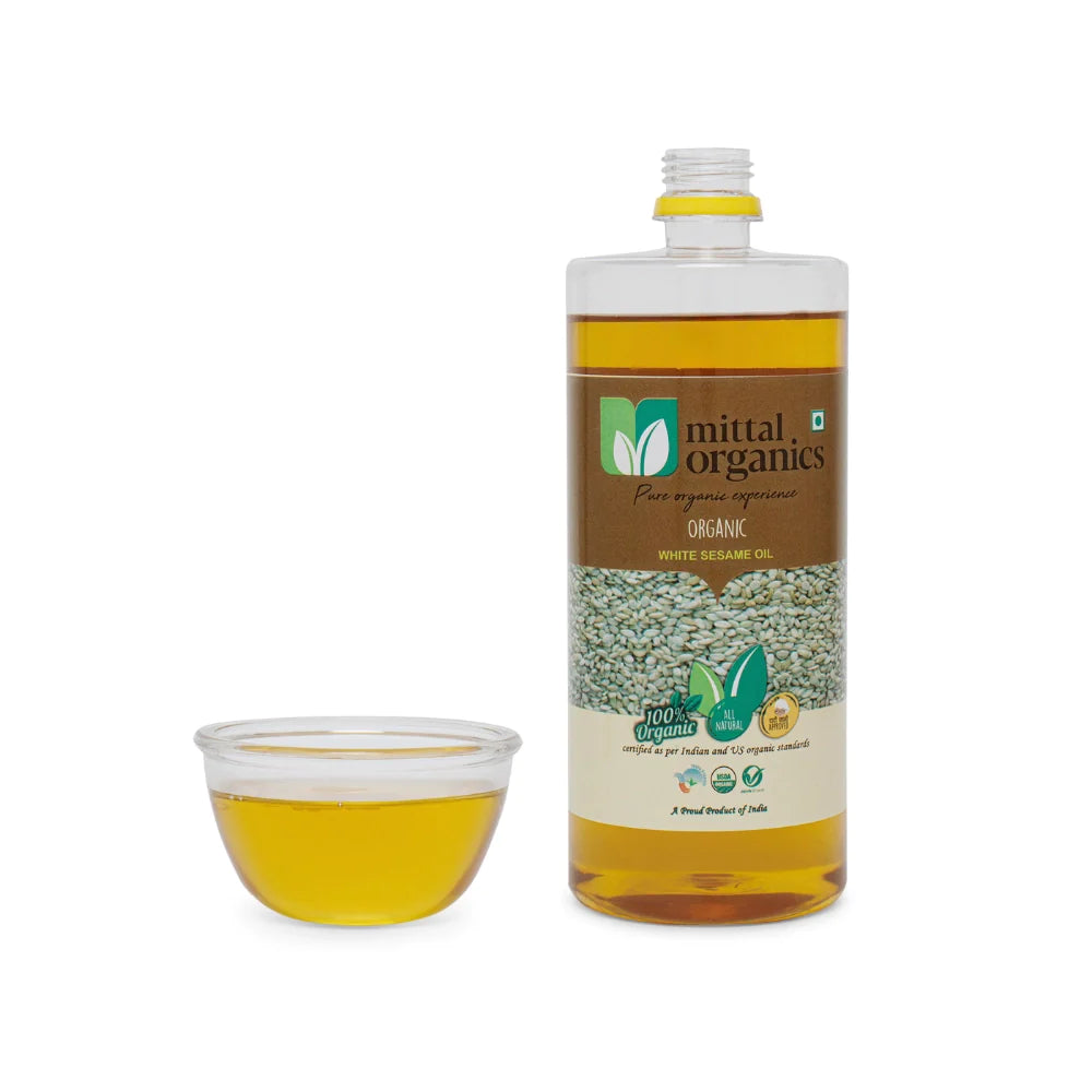Organic White Sesame Oil (Til) (सफेद तिल तेल) (1L) (Pack of 2)
