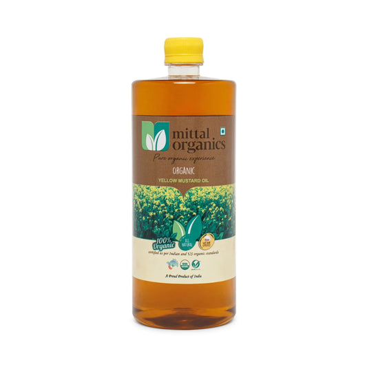 Organic Yellow Mustard Oil (Sarason) (पीली सरसो तेल) (1L) (Pack of 2)