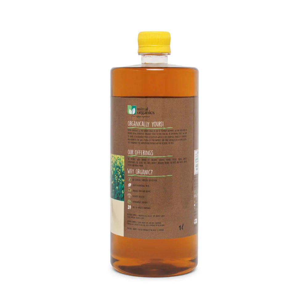 Organic Yellow Mustard Oil (Sarason) (पीली सरसो तेल) (1L) (Pack of 2)