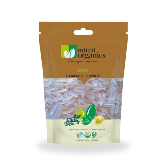 Organic Basmati Rice White (बासमती चावल) (850gm) (Pack of 2)