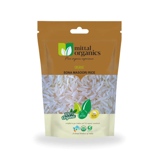 Organic Sona Masoori Rice White (सोना मसूरी चावल) (850gm) (Pack of 2)