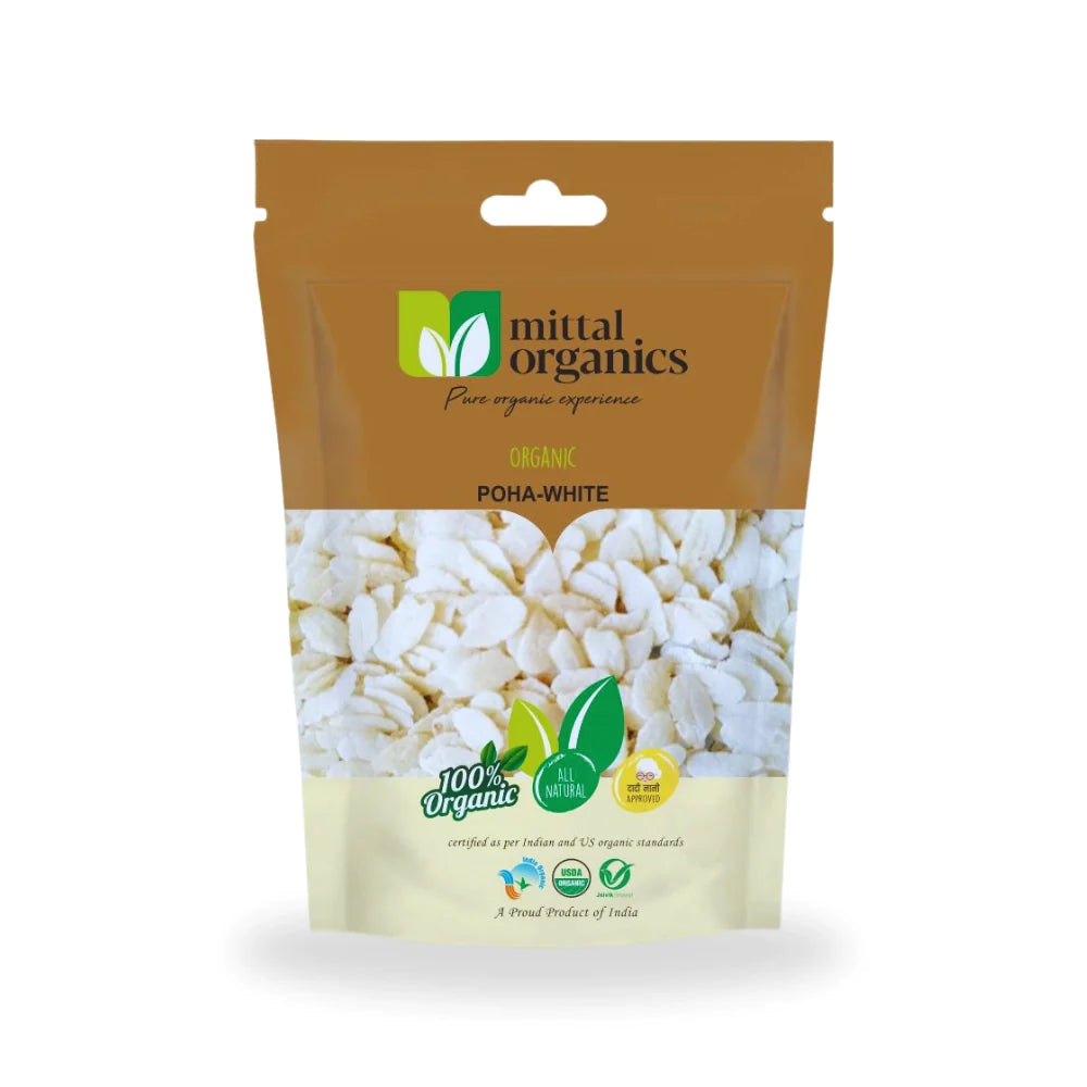 Organic Poha White (पोहा) (400gm) (Pack of 3)