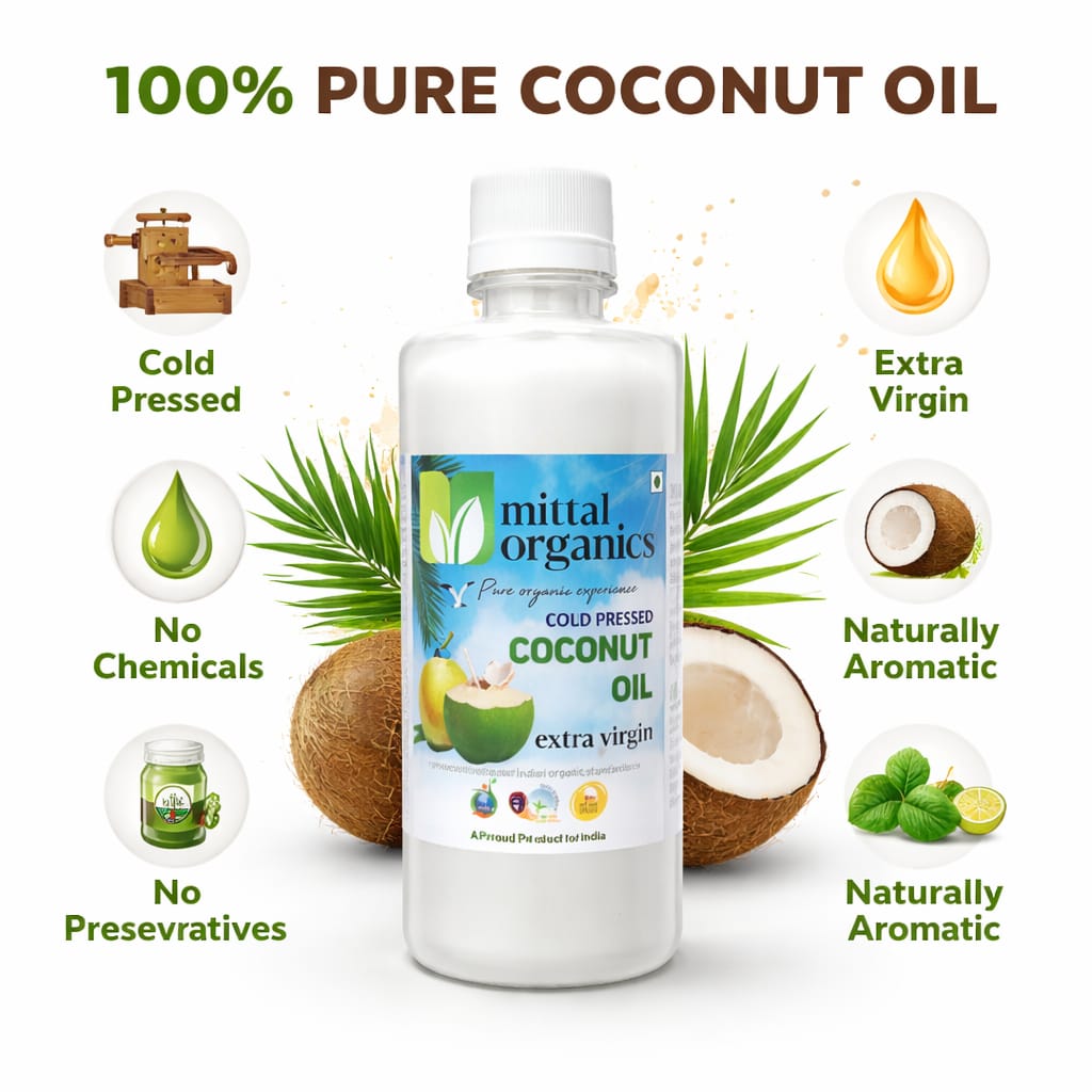 Organic Coconut Virgin Oil (Naariyal) (नारियल तेल (वर्जिन))