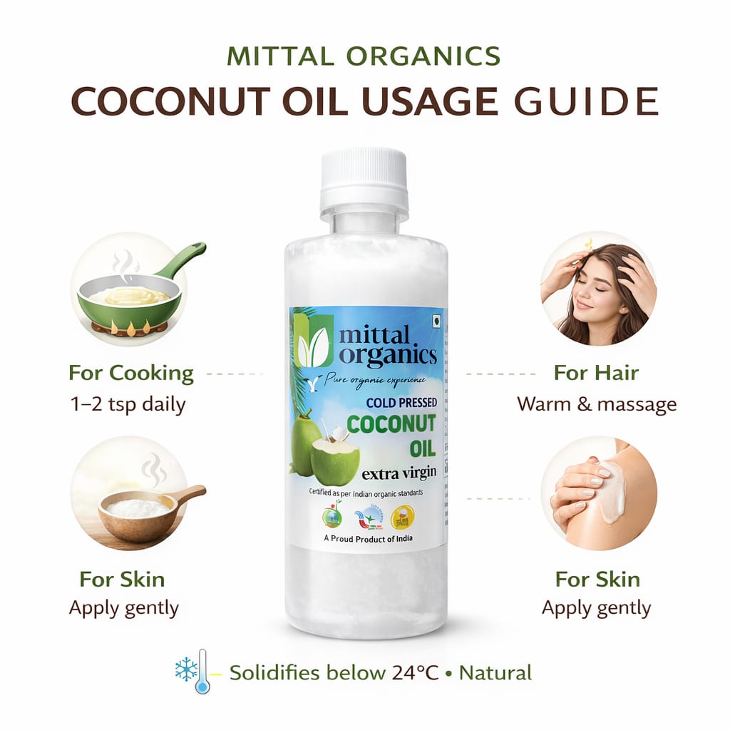 Organic Coconut Virgin Oil (Naariyal) (नारियल तेल (वर्जिन))