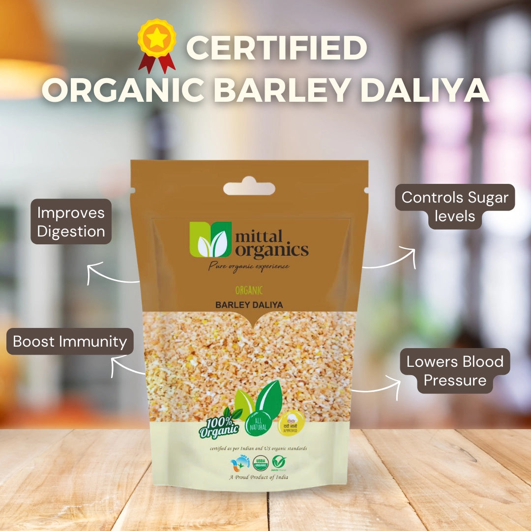 Organic Barley Daliya (Jau) (जौ दलिया) (900gm) (Pack of 2)