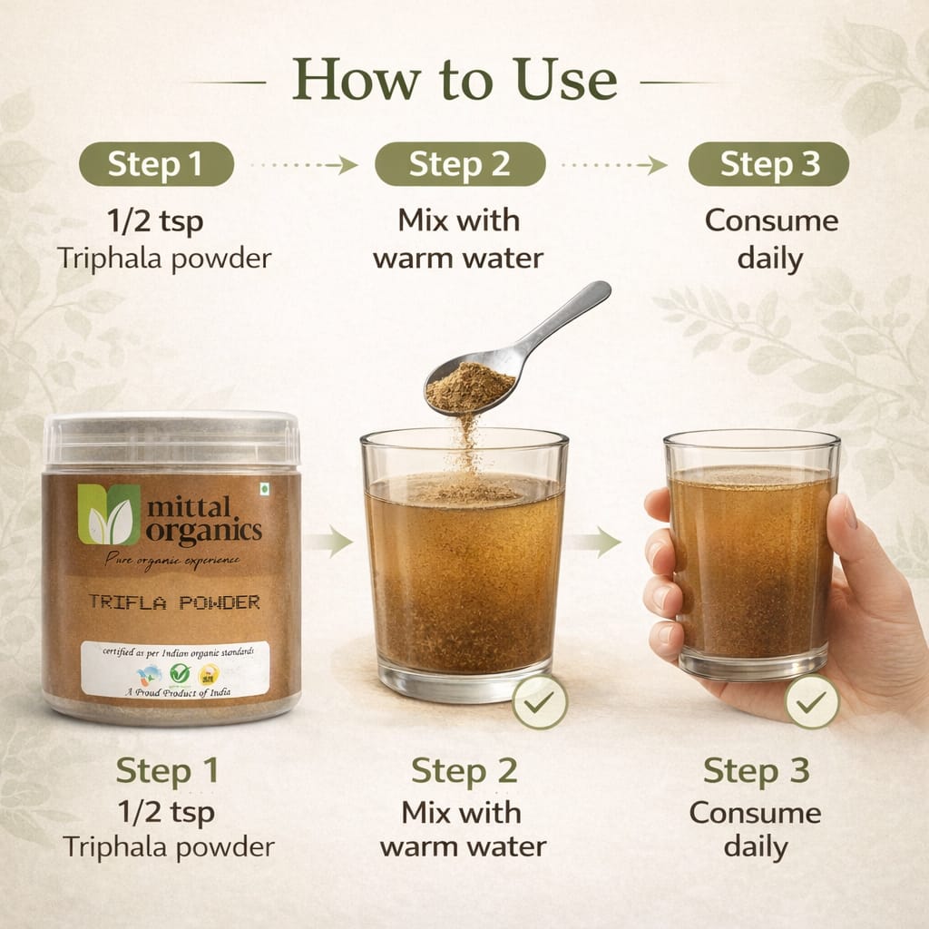 Organic Trifla Powder (त्रिफला पाउडर)