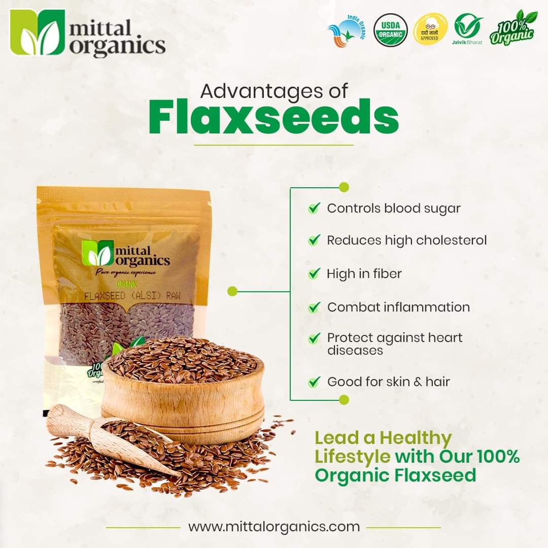 Organic Flaxseed Raw (Alsi) (अलसी) (300gm) (Pack of 2)